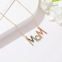 Elegant Signature Rainbow Glow MOM Necklace - A Symbol of Love and Joy