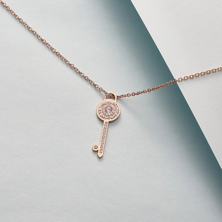 Signature Timeless Key Necklace - Elegance in Rose Gold