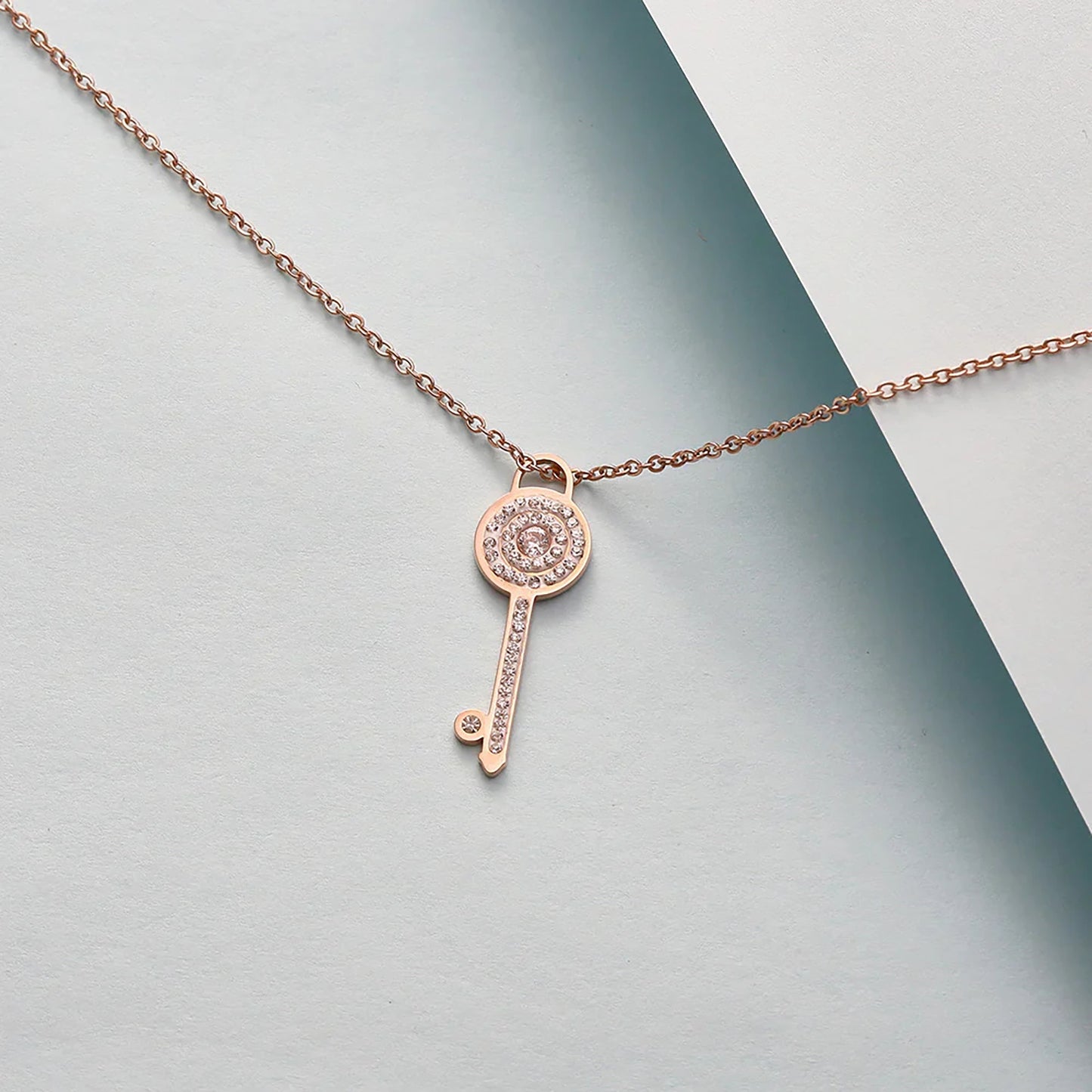 Signature Timeless Key Necklace - Elegance in Rose Gold