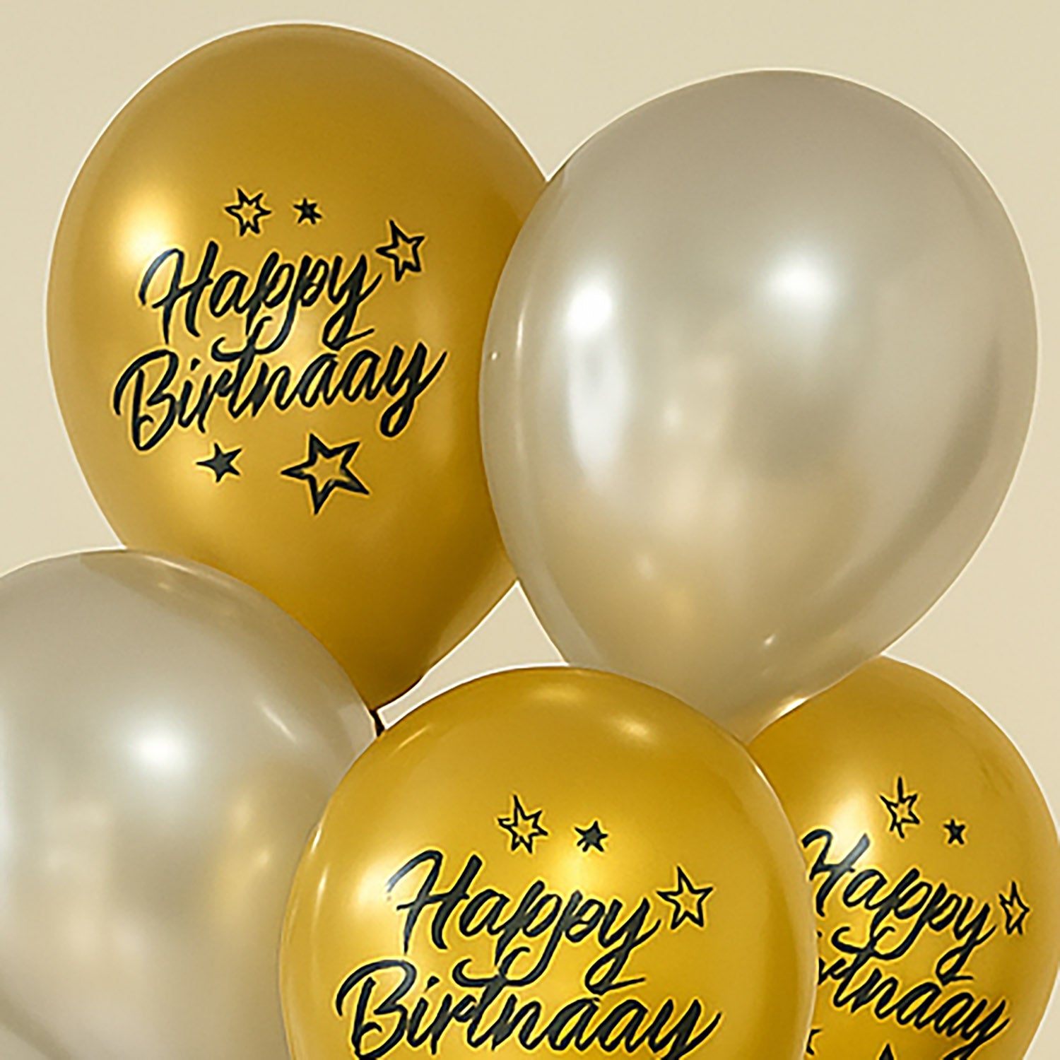Silver And Gold Balloons For Birthday