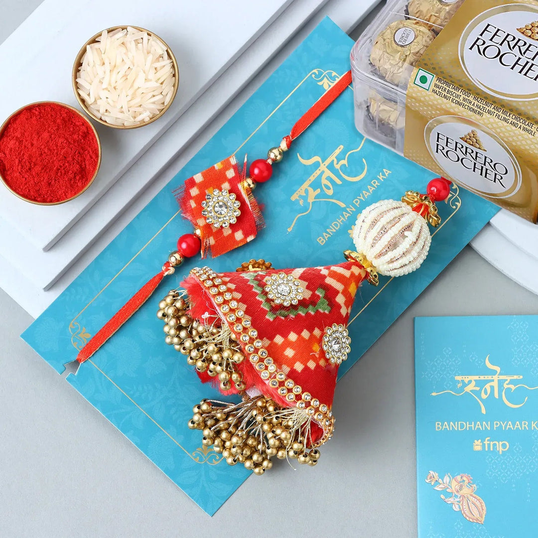 Sneh Bhaiya Bhabhi Rakhi With Ferrero 16 Pcs