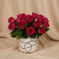 Romantic Pink Rose & Ruscus Valentine