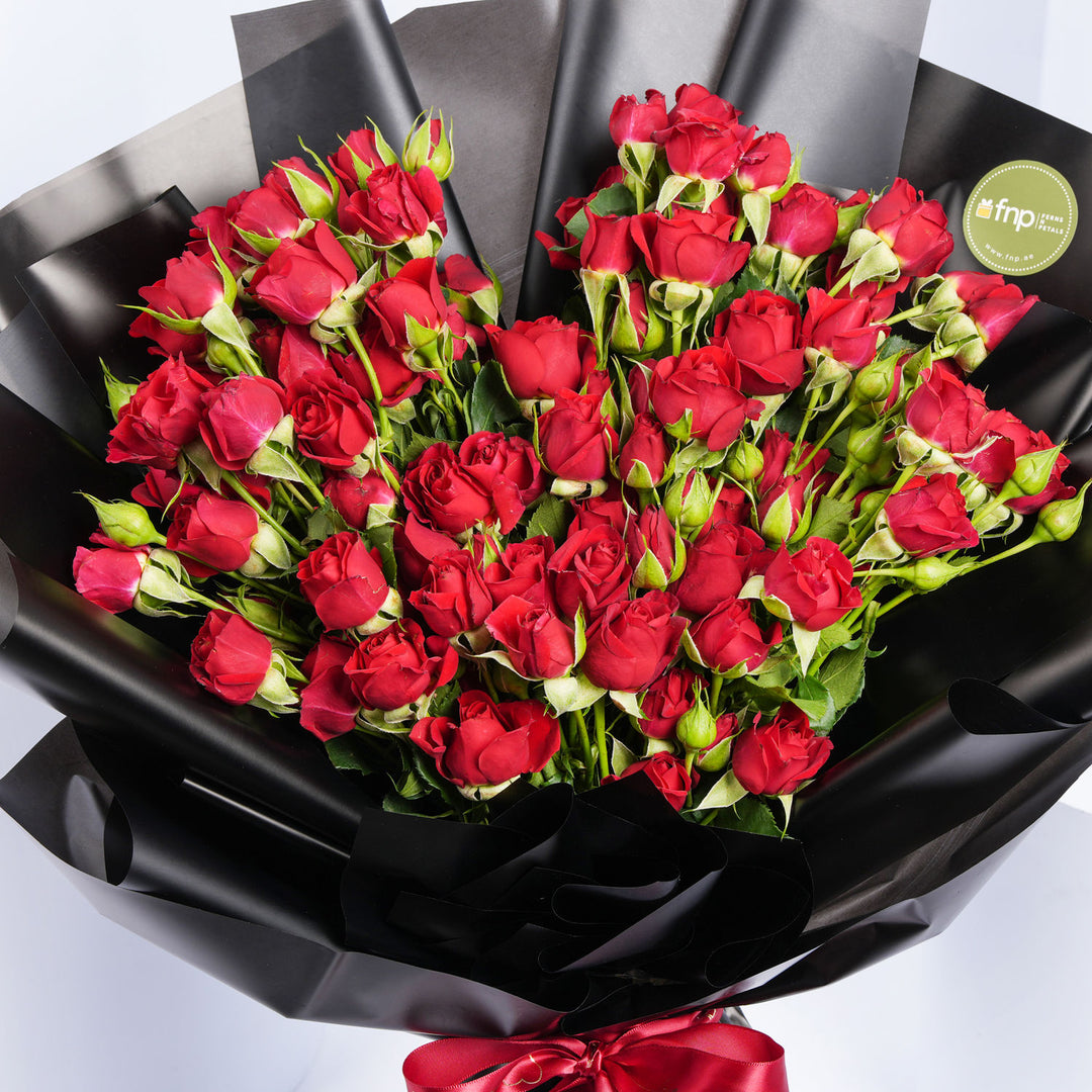 Elegant Passion Spray Roses Bouquet