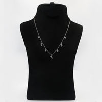 Elegant Sterling Silver Love Necklace with Charm Accents