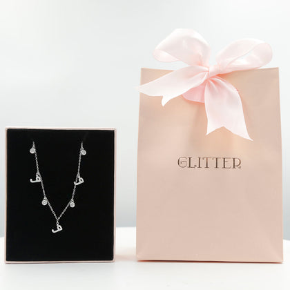 Sterling Silver Necklace Arabic Letter F