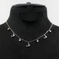 Sterling Silver Necklace Arabic Letter F