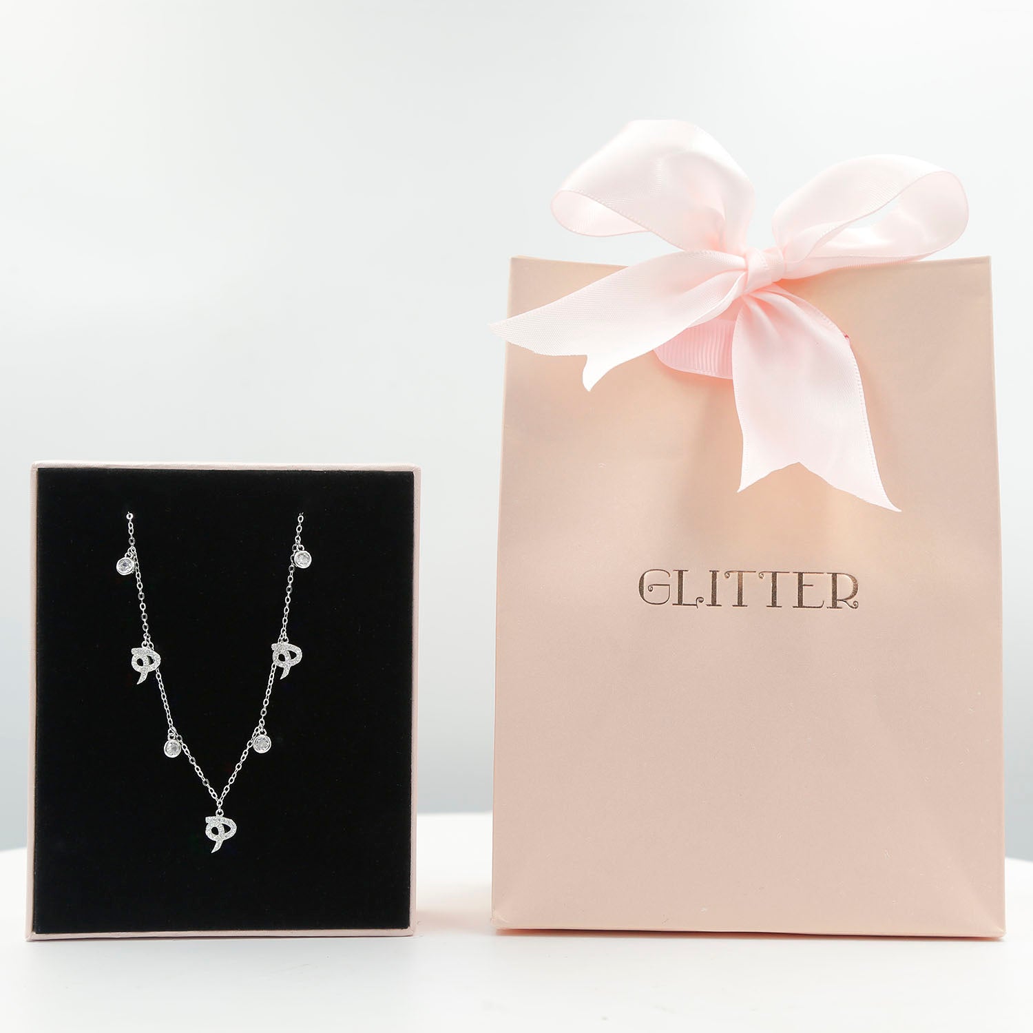 Sterling Silver Necklace Arabic Letter H