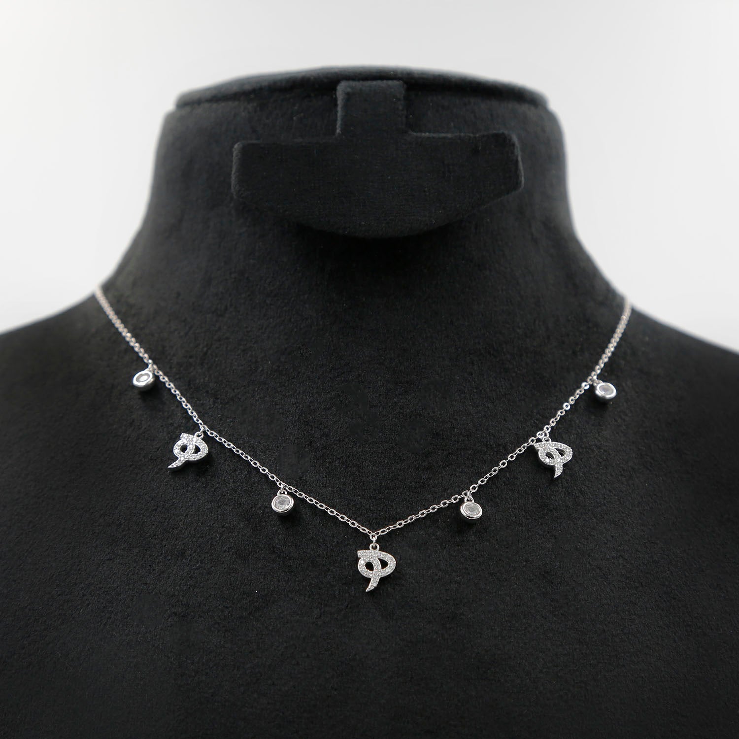 Sterling Silver Necklace Arabic Letter H
