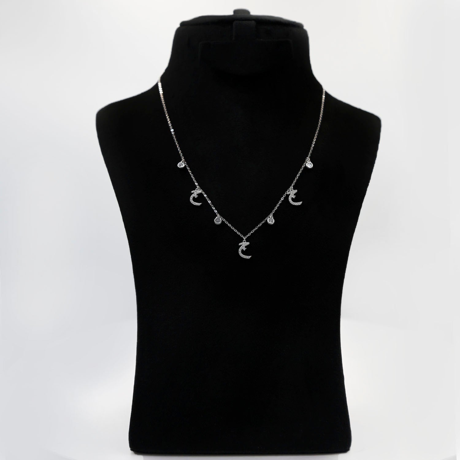 Sterling Silver Necklace Arabic Letter J