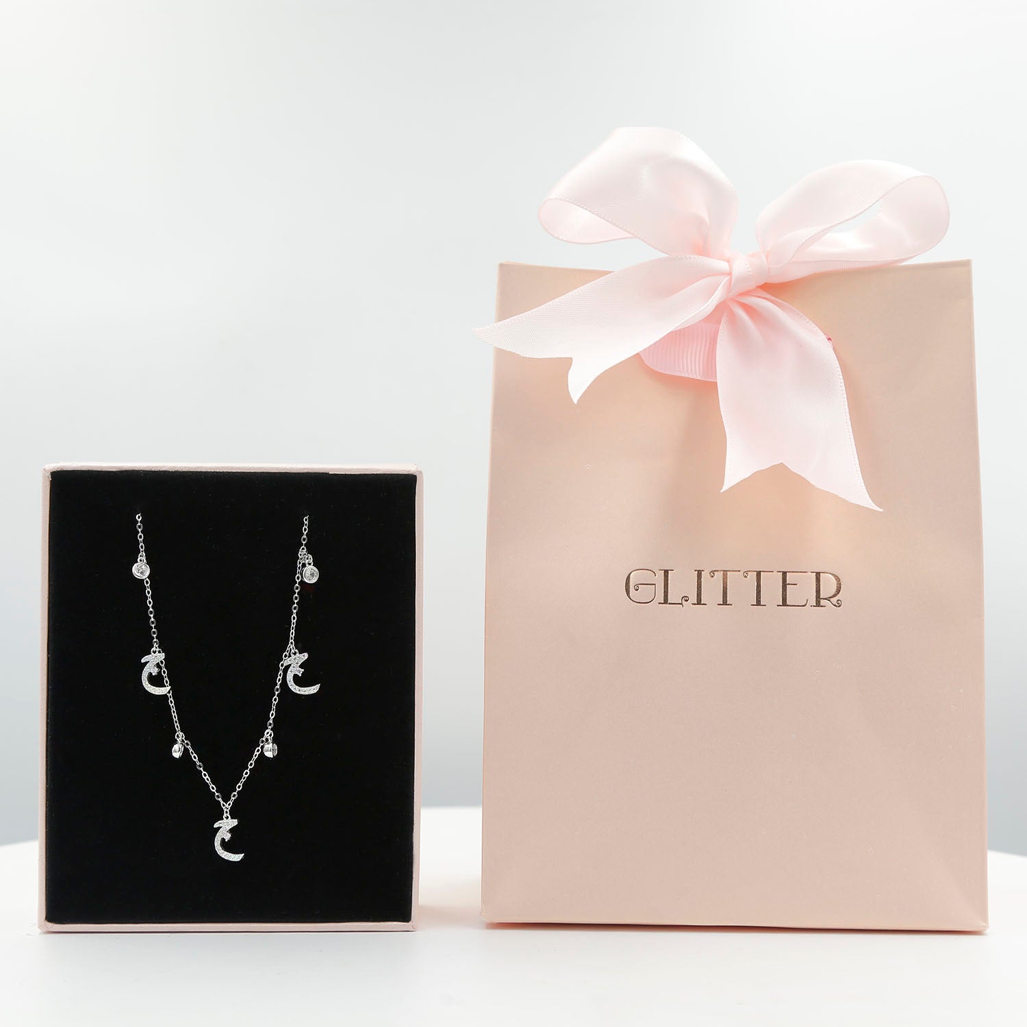 Sterling Silver Necklace Arabic Letter J