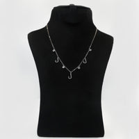 Elegant Sterling Silver Necklace with Arabic Letter 'L' Design