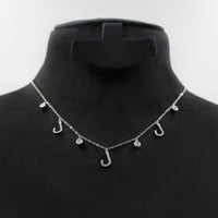 Elegant Sterling Silver Necklace with Arabic Letter 'L' Design
