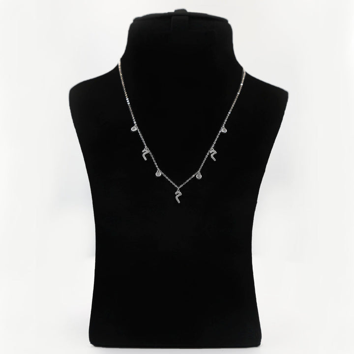 Elegant Sterling Silver Necklace with Arabic Letter 'M' by Glitter
