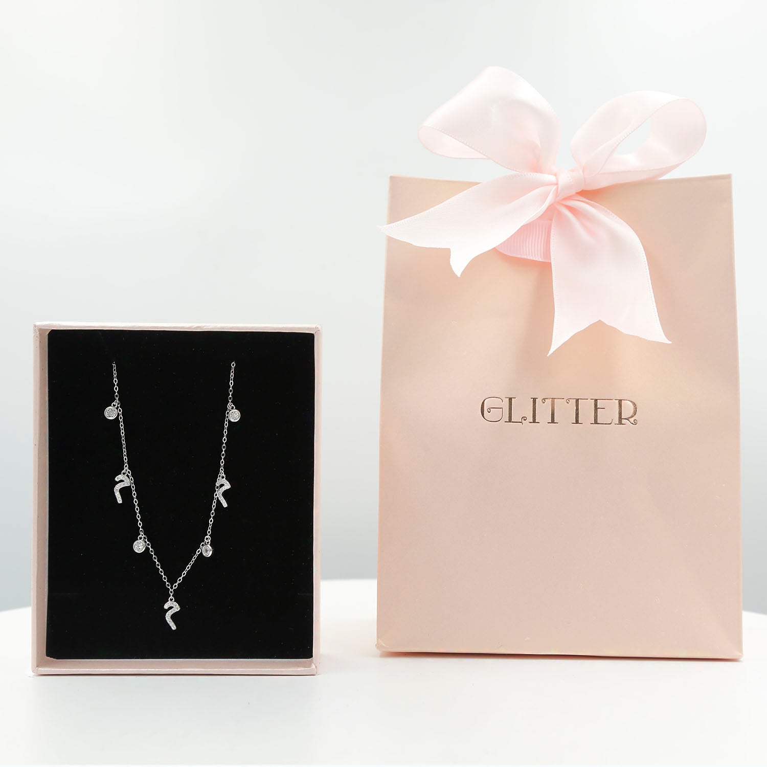 Sterling Silver Necklace Arabic Letter M
