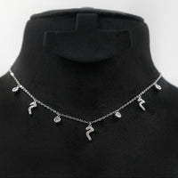 Elegant Sterling Silver Necklace with Arabic Letter 'M' by Glitter