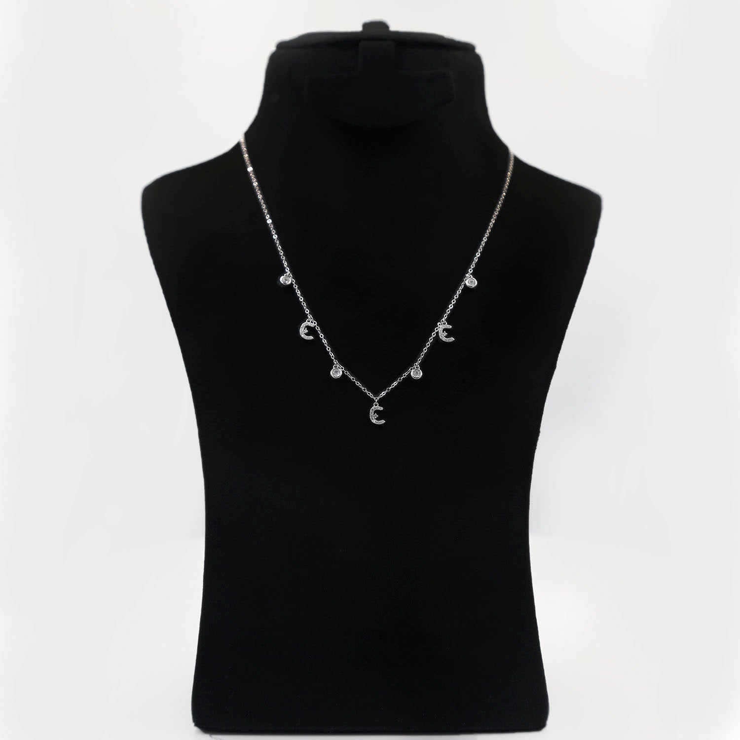 Sterling Silver Necklace Arabic Letter N