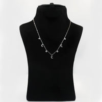 Elegant Sterling Silver Necklace with Arabic Letter ن - Glitter Collection
