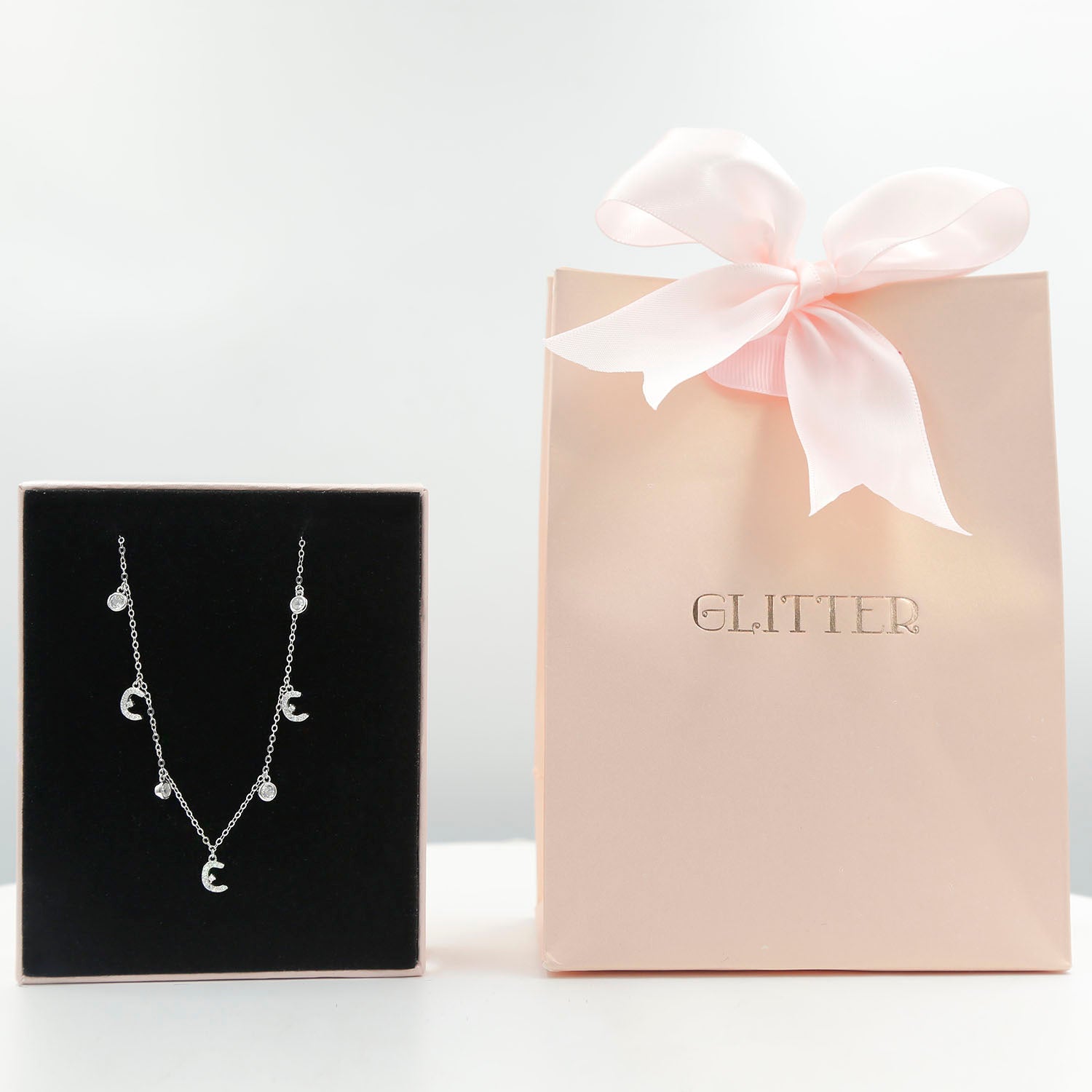 Sterling Silver Necklace Arabic Letter N