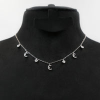 Elegant Sterling Silver Necklace with Arabic Letter ن - Glitter Collection
