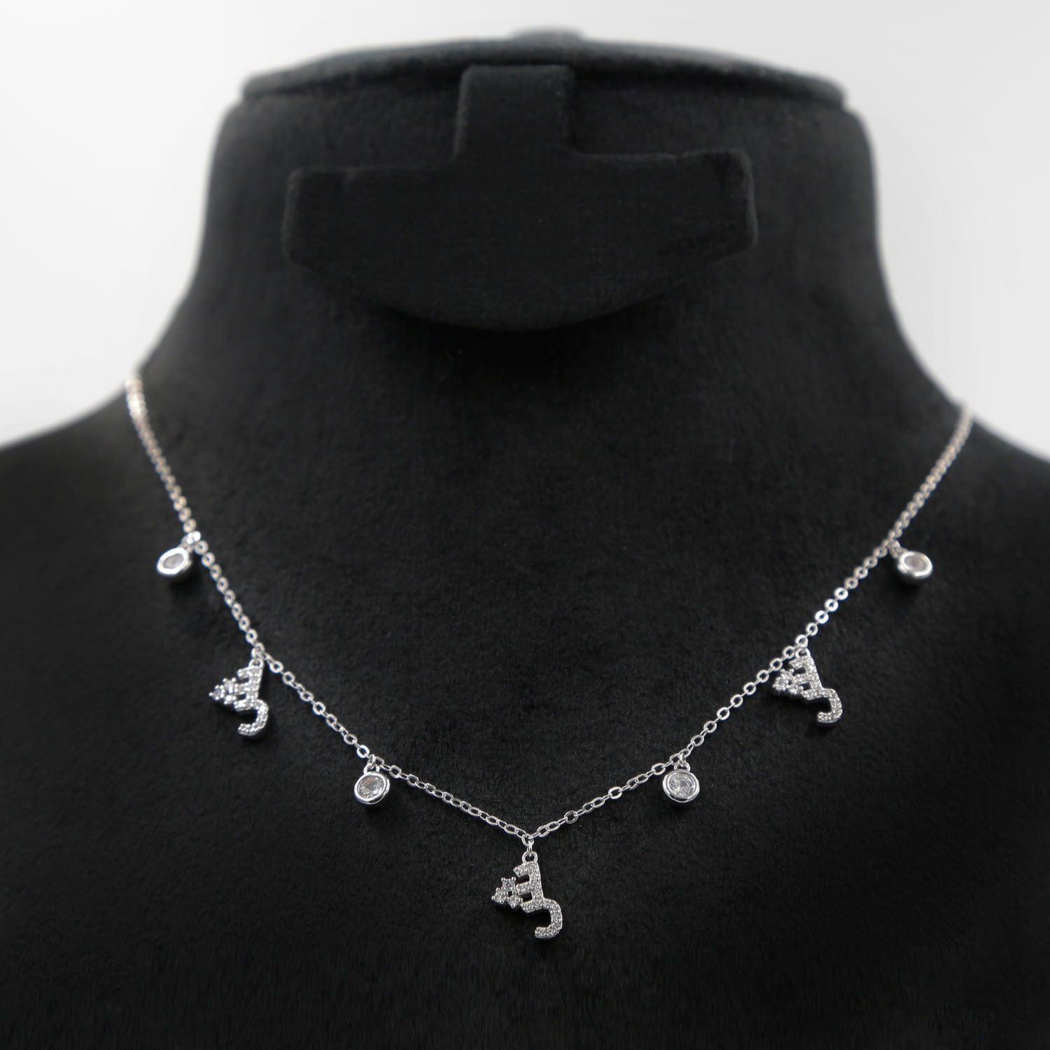 Sterling Silver Necklace Arabic Letter ش