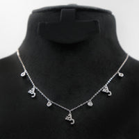 Elegant Sterling Silver Necklace with Arabic Letter ش by Glitter