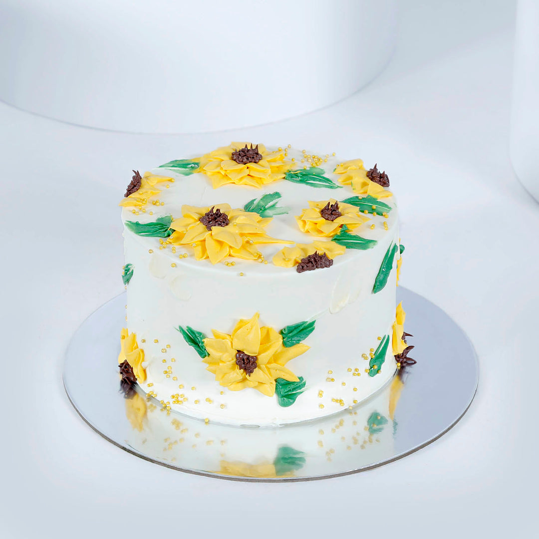 Delightful Sunflower Theme Chocolate Cake - Perfect for Celebrations