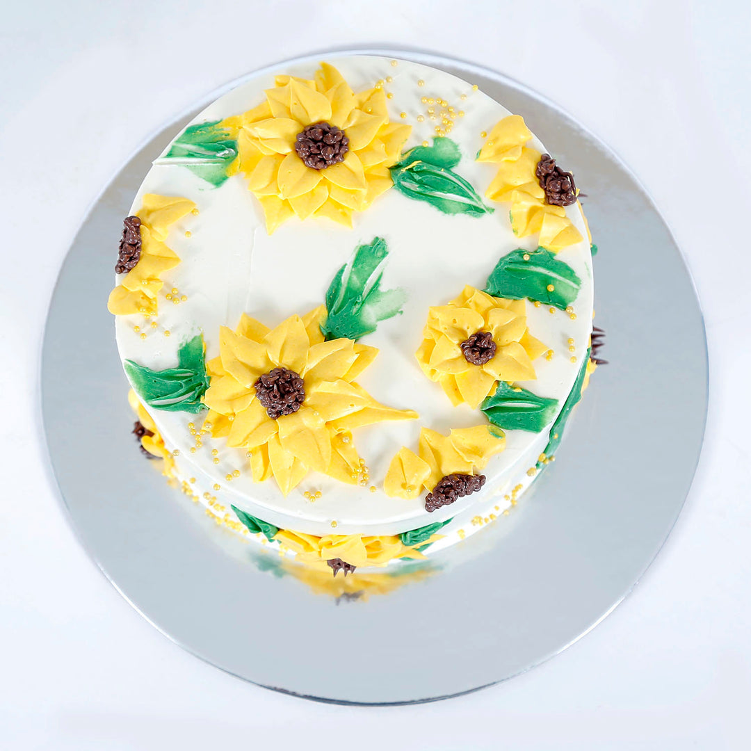 Delightful Sunflower Theme Chocolate Cake - Perfect for Celebrations