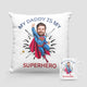 Custom Superhero Caricature Cushion and Mug Set for Dad