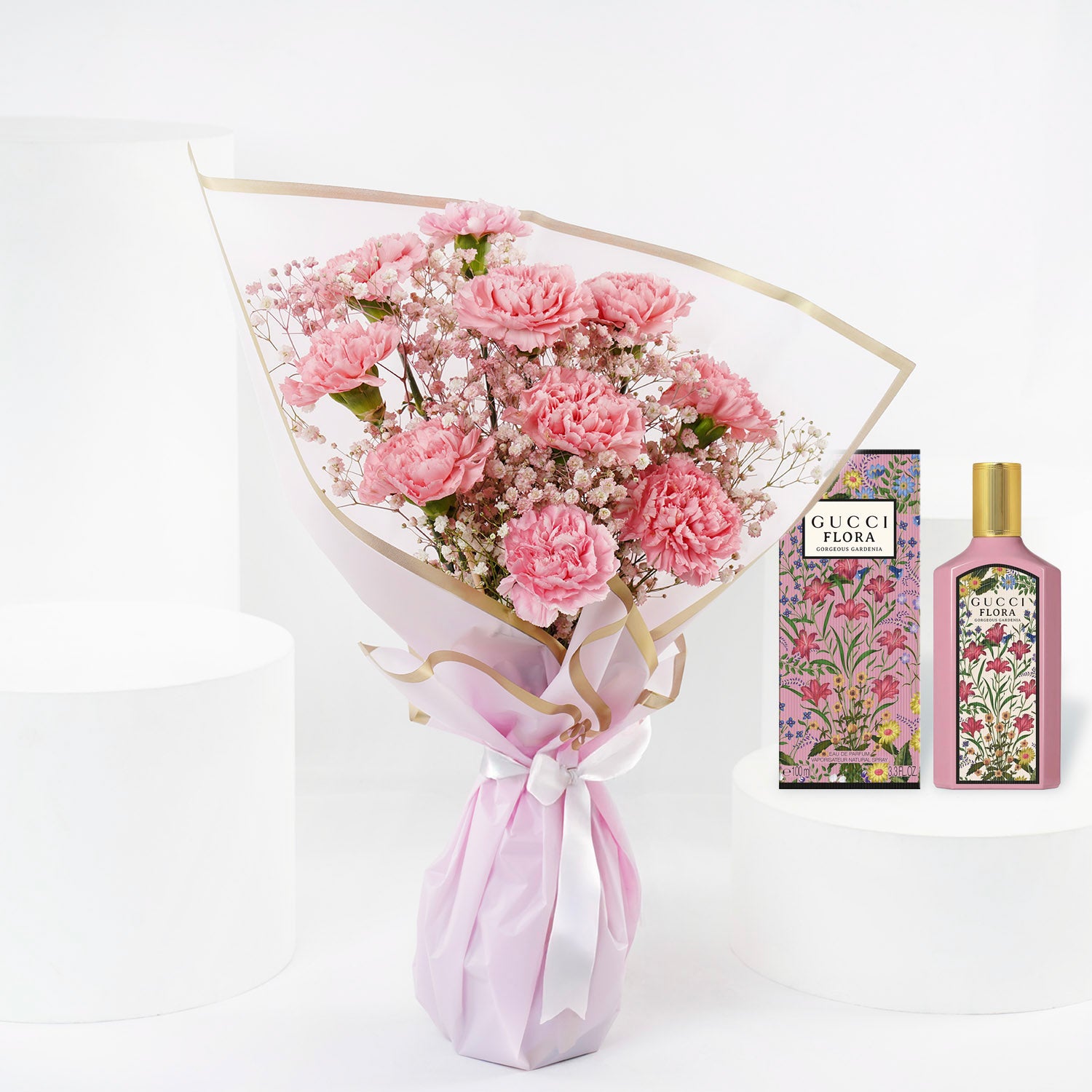 Sweet Carnation Bouquet With Flora Essence