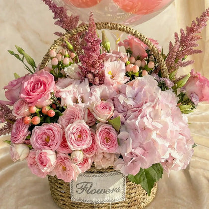 Pink Dreams Balloon Garden Basket