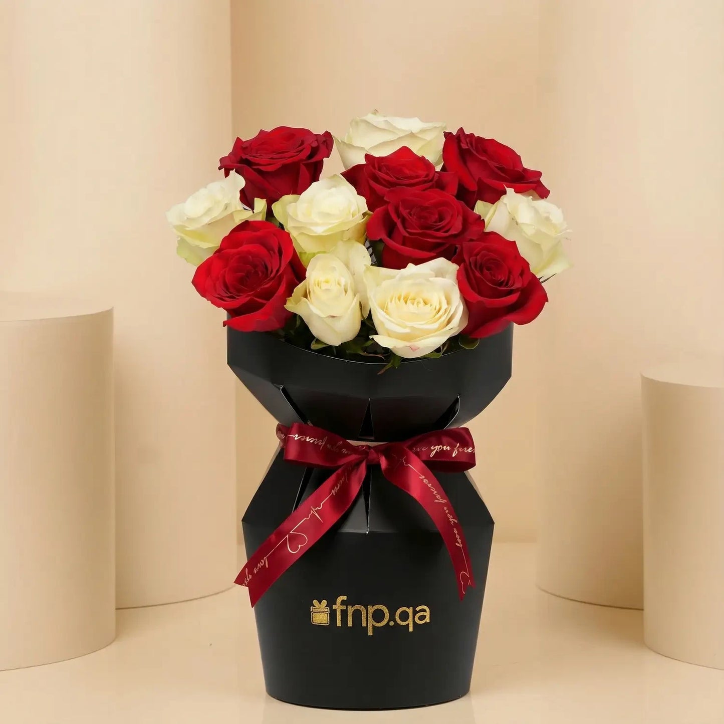 Elegant Peach and Red Rose