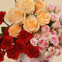 Sweetheart Floral Surprise Box: Elegant Roses & Carnations