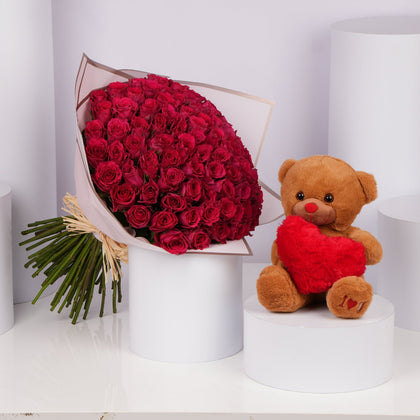 Infinite Love: Grand Elegance with 75 Dark Pink Roses