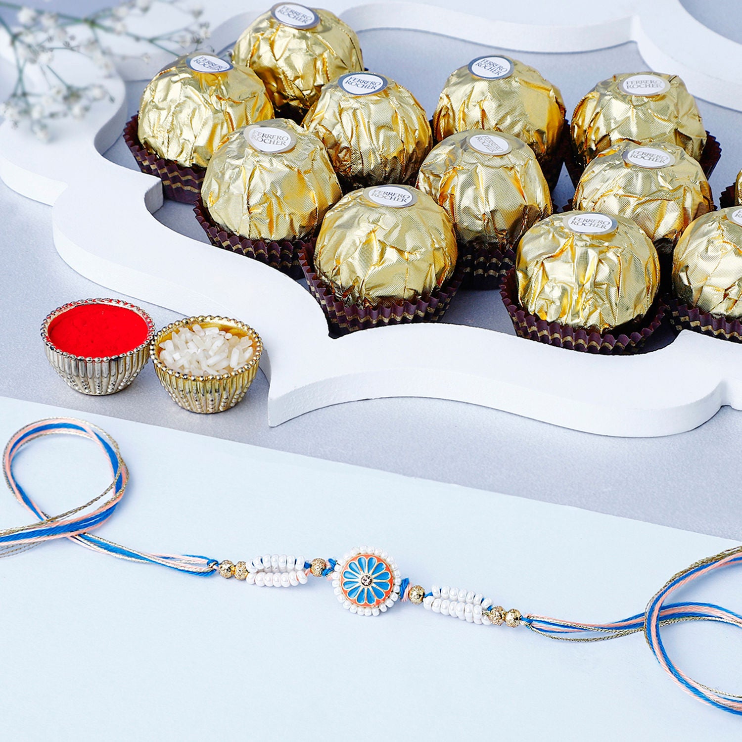 The Royal Elegance Meenakari Rakhi N Ferrero Delight