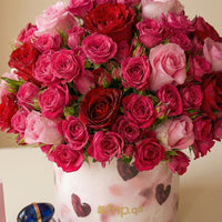 Romantic Elegance: Pink & Red Roses with Giorgio Armani Perfume