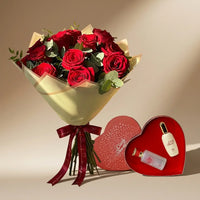 Eternal Romance Valentine Gift Set with Roses and Perfume