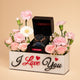 Titan Infinity Display Blue Dial Chronograph Leather Strap watch for Men Arranged In I Love You Box with Flowers
