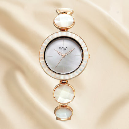 Titan Raga Power Pearls Quartz Analog Watch for Her