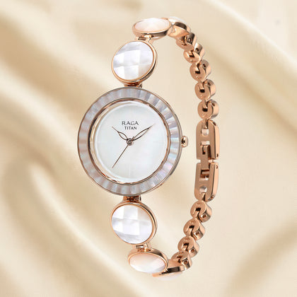 Titan Raga Power Pearls Quartz Analog Watch for Her