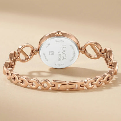 Titan Raga Viva Women's Rose Gold Quartz Watch with Two-Toned Strap