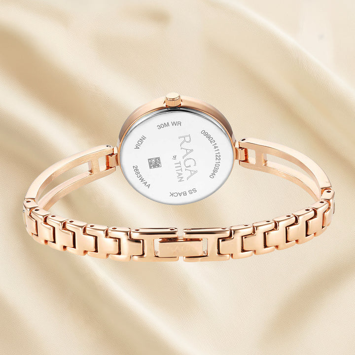 Titan Raga Viva White Dial Analog with Date Metal Strap watch for Women