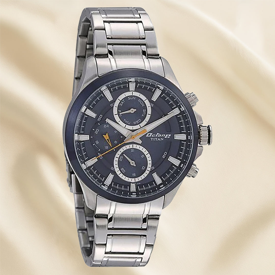 Titan Stainless Steel Multifunction Men's Watch - 90104KM01