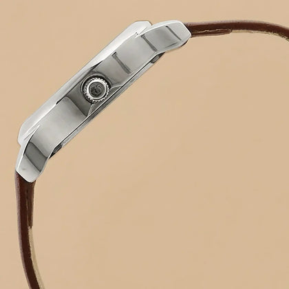 Titan Workwear Women's Quartz Watch - Black Dial & Brown Leather Strap