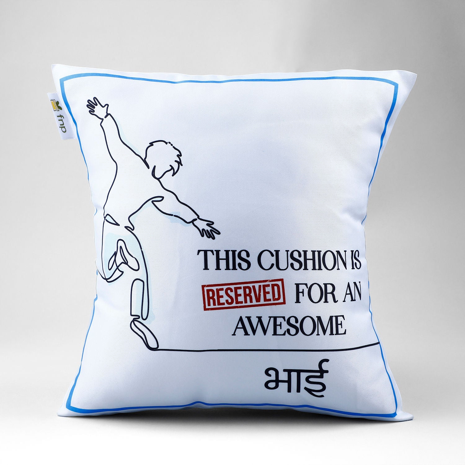Traditional Pearls Rakhi N Awesome Bhai Cushion Combo