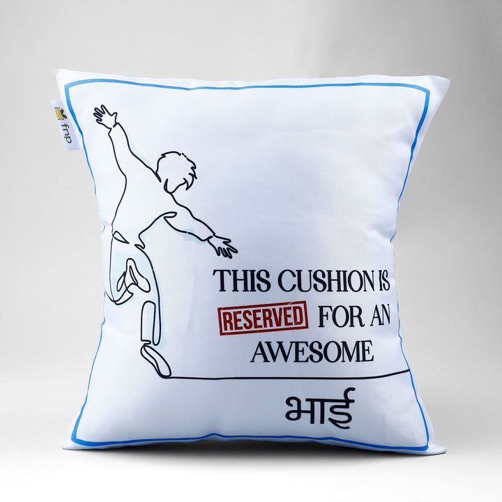 Traditional Pearls Rakhi N Awesome Bhai Cushion Combo