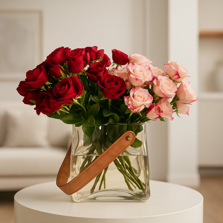 Two-Tone Spray Rose Vase