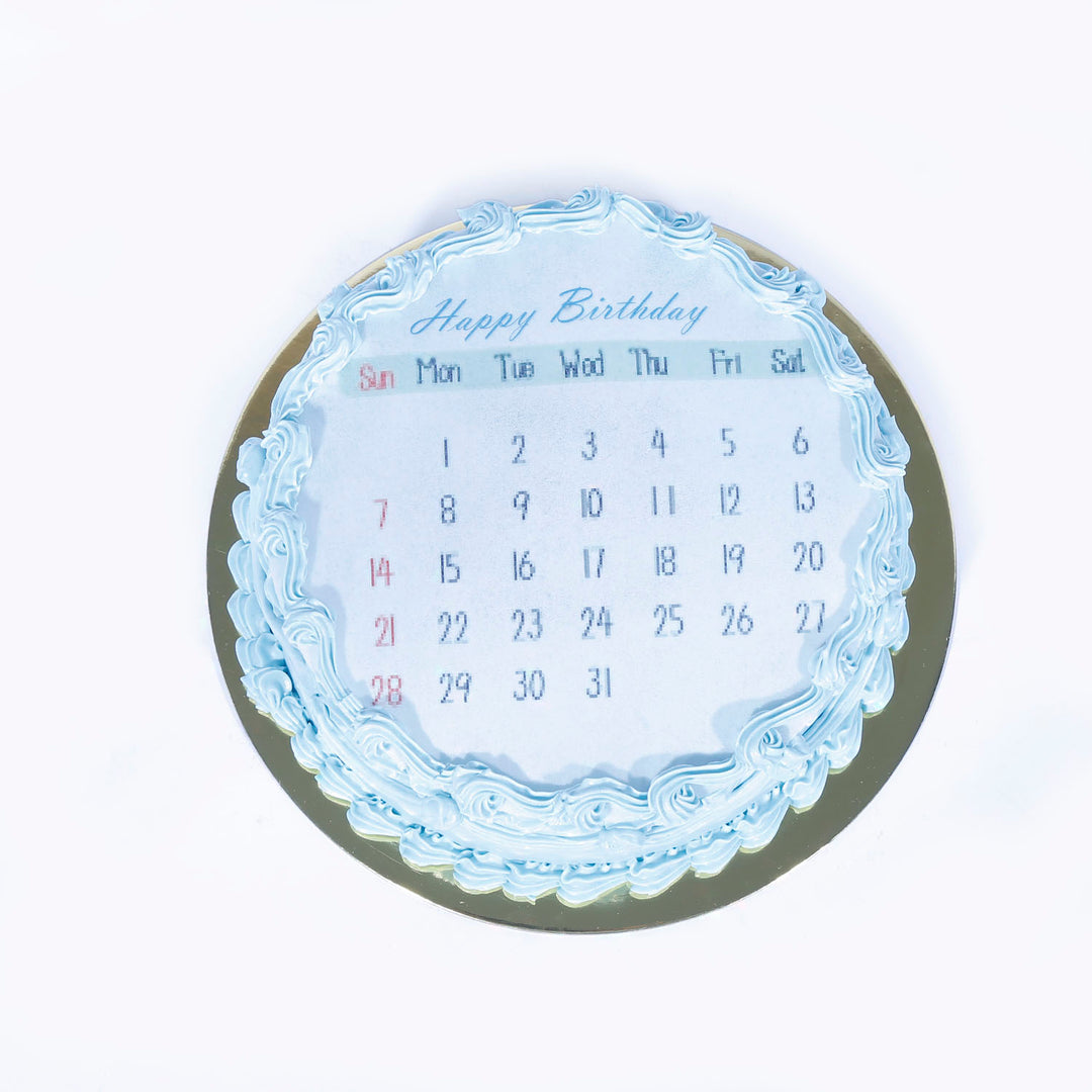 Personalized Happy Birthday Calendar Chocolate Cake
