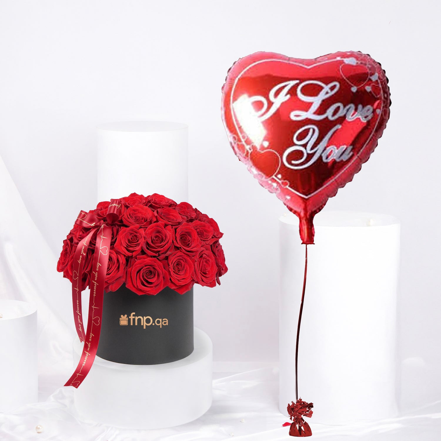 Valentine Combo | Rose Box N Heart Balloon