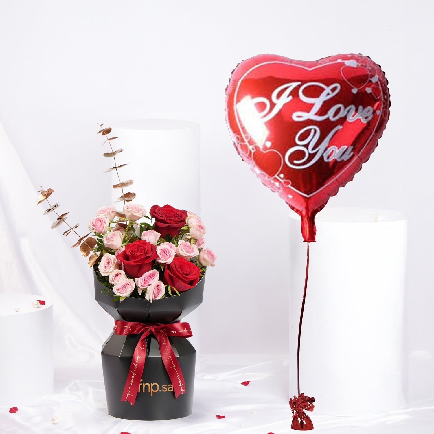 Valentine Combo | Spray Rose Bouquet N Heart Balloon