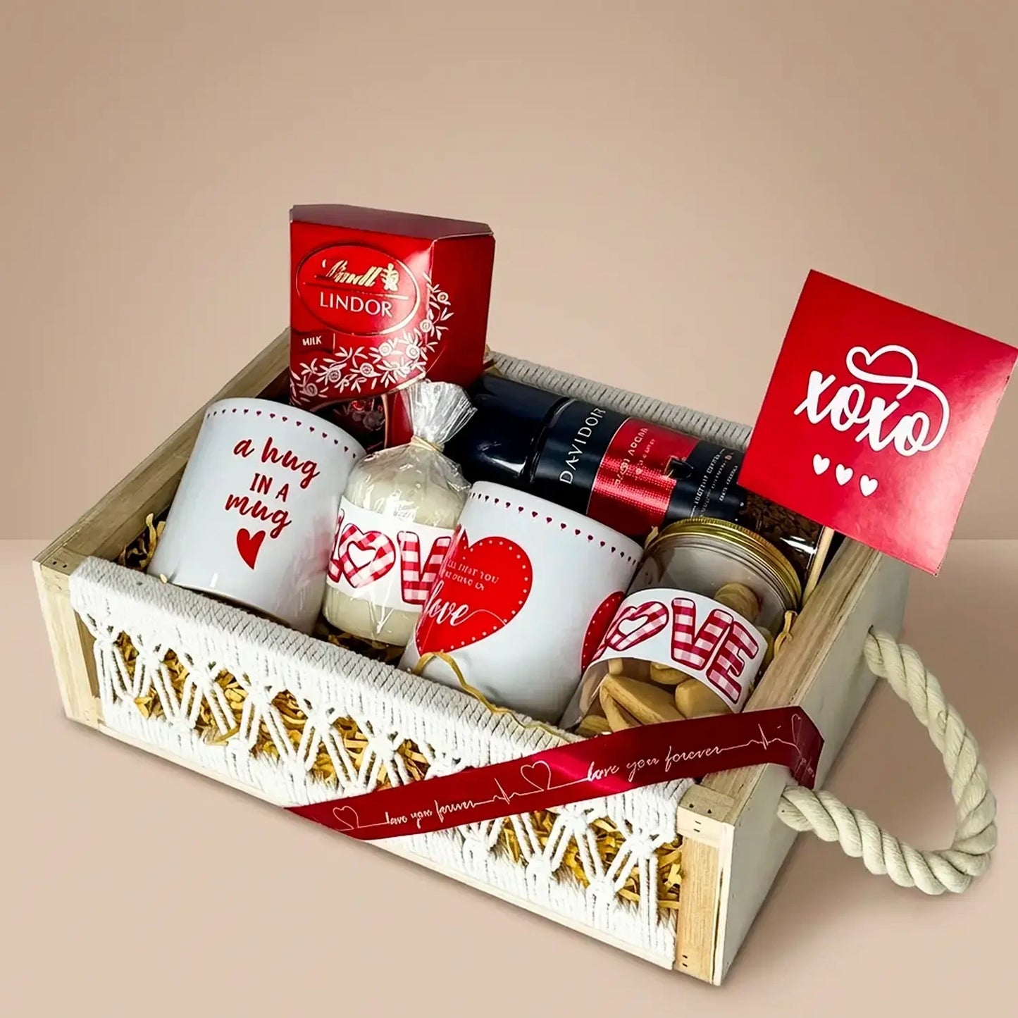 Deluxe Valentine’s Day Gift Hamper Tray with Chocolates, Mugs & More